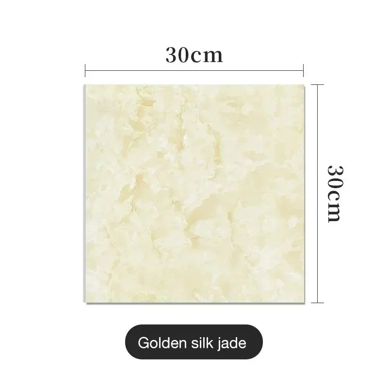 Cream yellow marble effect vinyl wrap with tonal shades, 30 × 30 cm