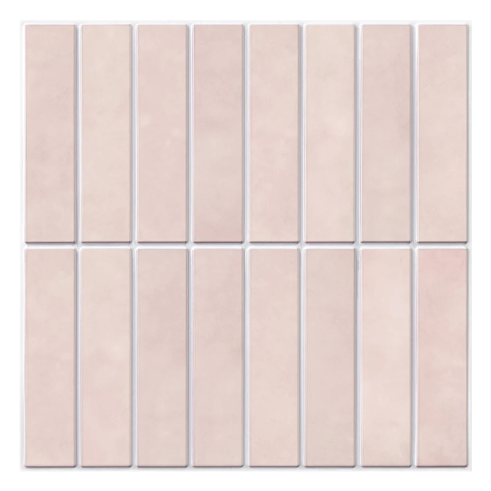 Pink self-adhesive strip sheet on a white background