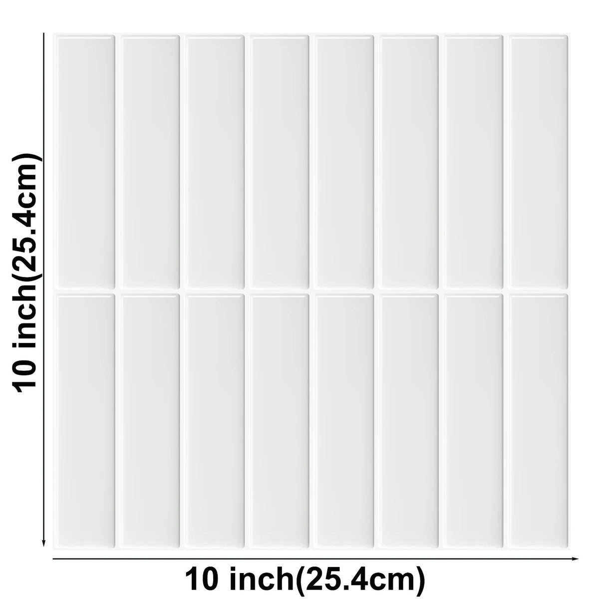 White tile sticker sheet with 16 tiles, on a white background