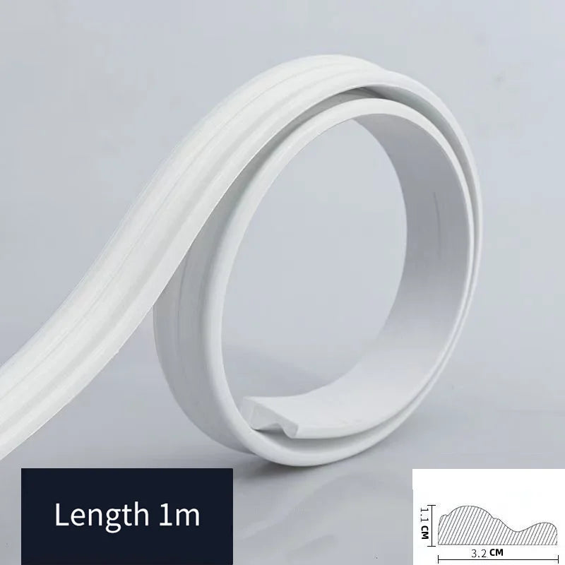 Rol witte sierlijst van 32 mm, op zichzelf opgerold, 1 m lang