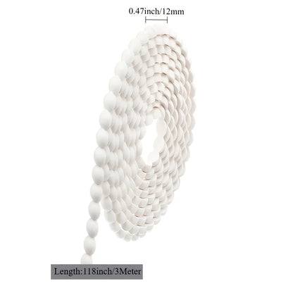 Rolle weiße Perlen-Zierleiste, 12 mm breit, 3 m lang