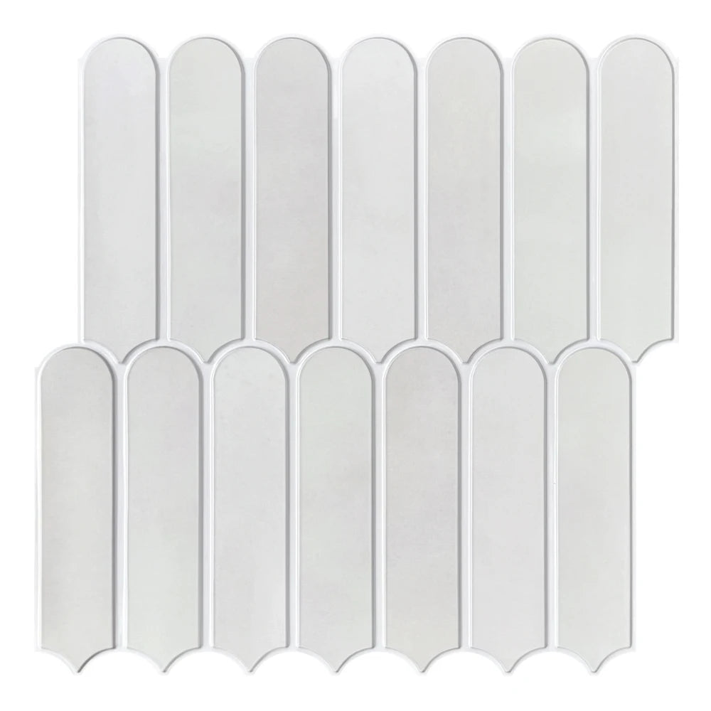 Mist grey adhesive panel sheet with rounded elements, on a white background