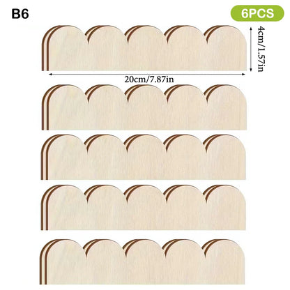 Sierlijsten met schulprand, 20 × 4 cm, model B, set van 6 stuks