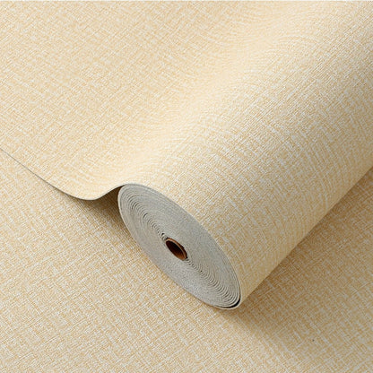 Gedeeltelijk uitgerolde lichtbeige zelfklevende paneelrol met linnenlook