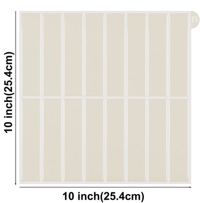 Cream tile sticker sheet with 16 tiles, on a white background