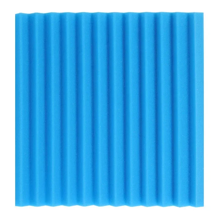Blauw schuimpaneel in wigvorm, vooraanzicht