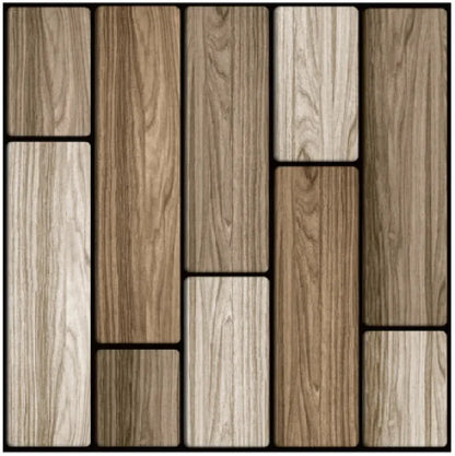 3D PVC-paneel met een houtlook van donkere verticale planken