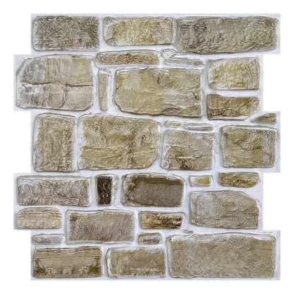 Brown-grey rectangular stone effect adhesive panel