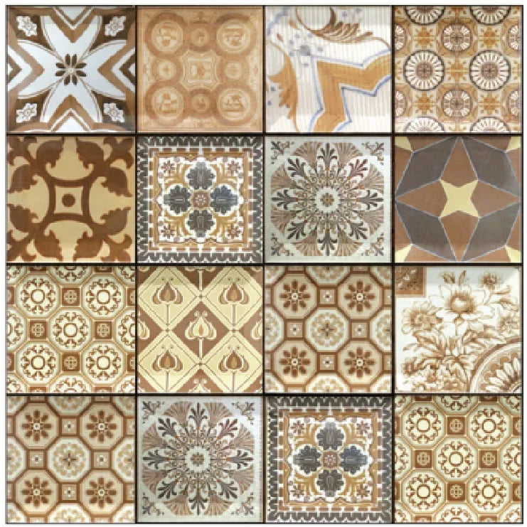 3D PVC-paneel met een beige patchwork tegellook