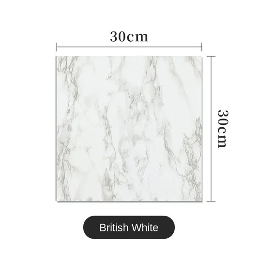 Wit plakfolie in marmerlook met grijze aders, 30 × 30 cm