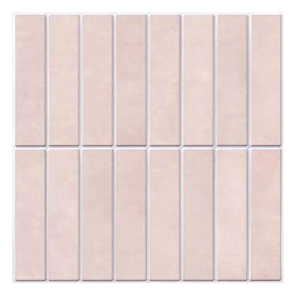 Pink self-adhesive strip sheet on a white background