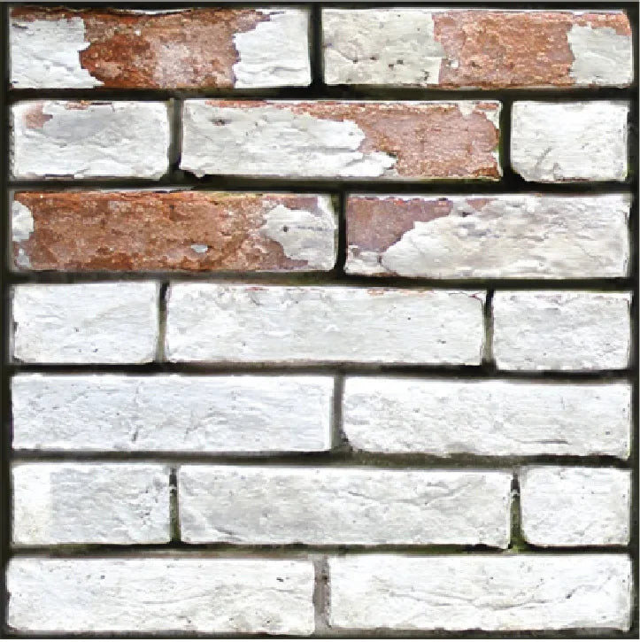 3D PVC-paneel met een verouderd rode en witte baksteenlook