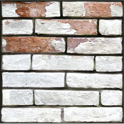 3D PVC-paneel met een verouderd rode en witte baksteenlook