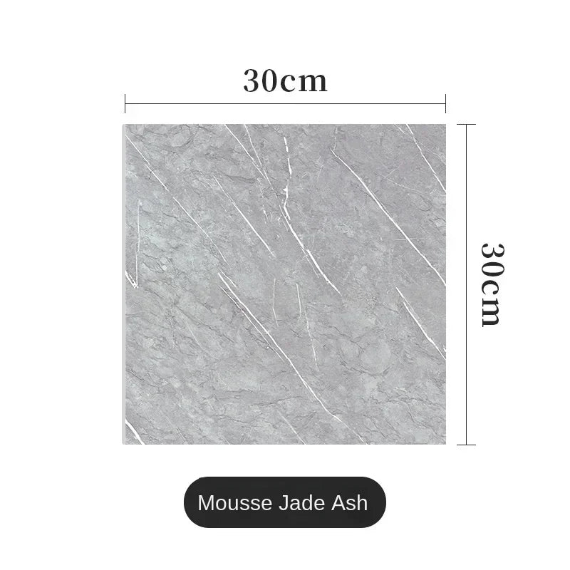 Light grey marble effect vinyl wrap with white veins, 30 × 30 cm