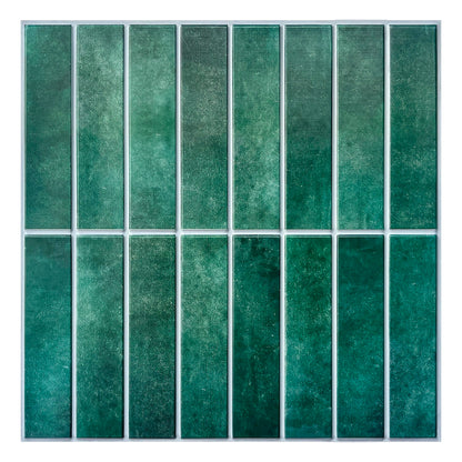 Green self-adhesive strip sheet on a white background