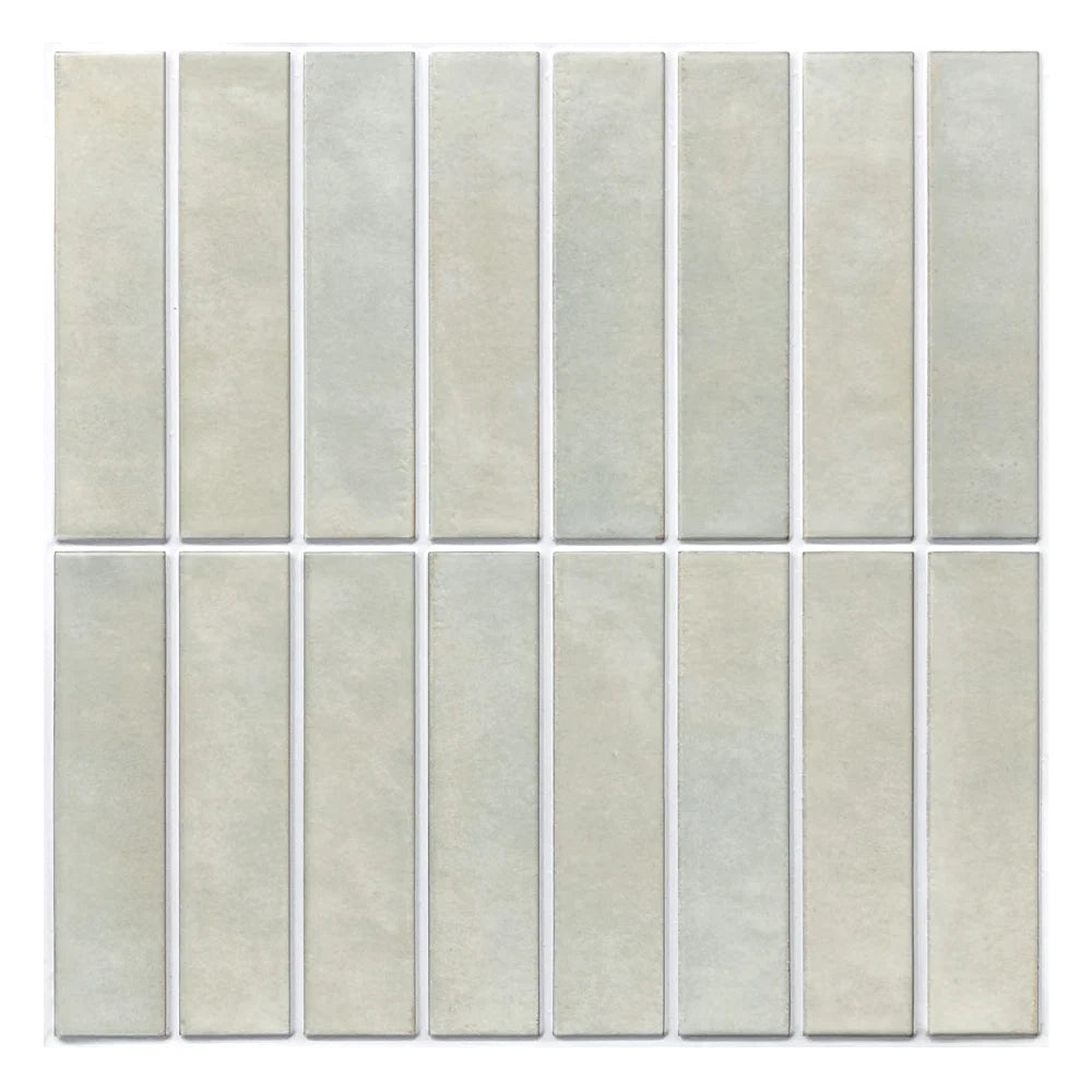 Light grey-beige self-adhesive strip sheet on a white background
