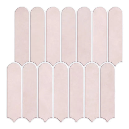 Dusty pink adhesive panel sheet with rounded elements, on a white background
