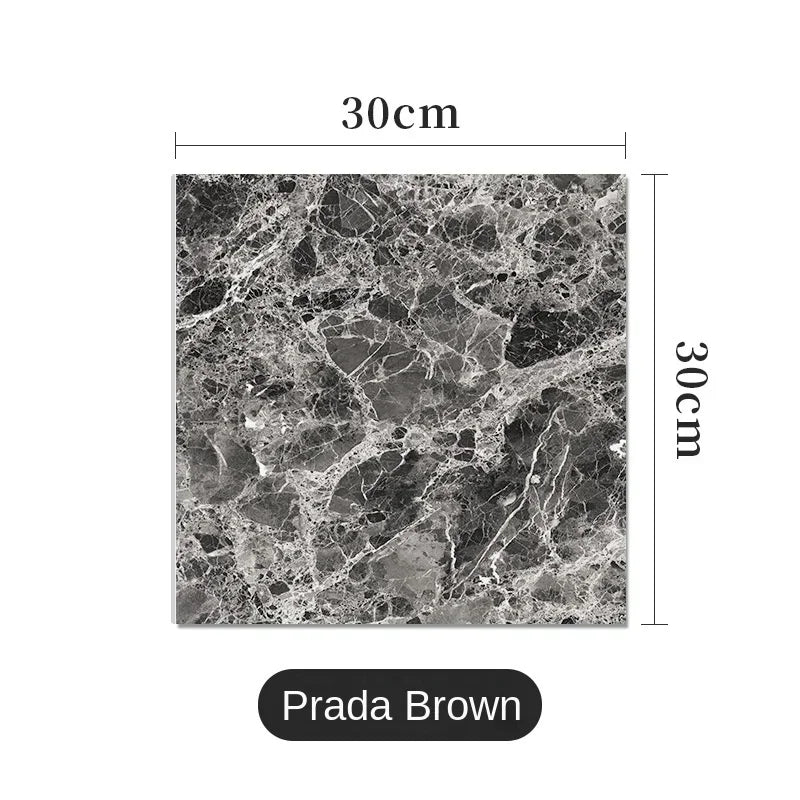 Brown marble effect vinyl wrap with a fragment design, 30 × 30 cm