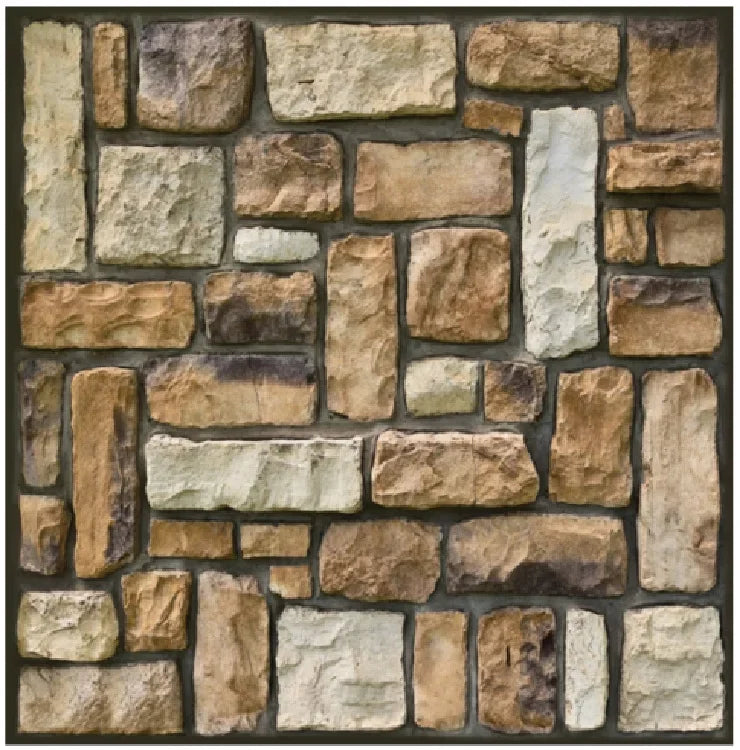 3D PVC-paneel met een beige gespleten steenlook