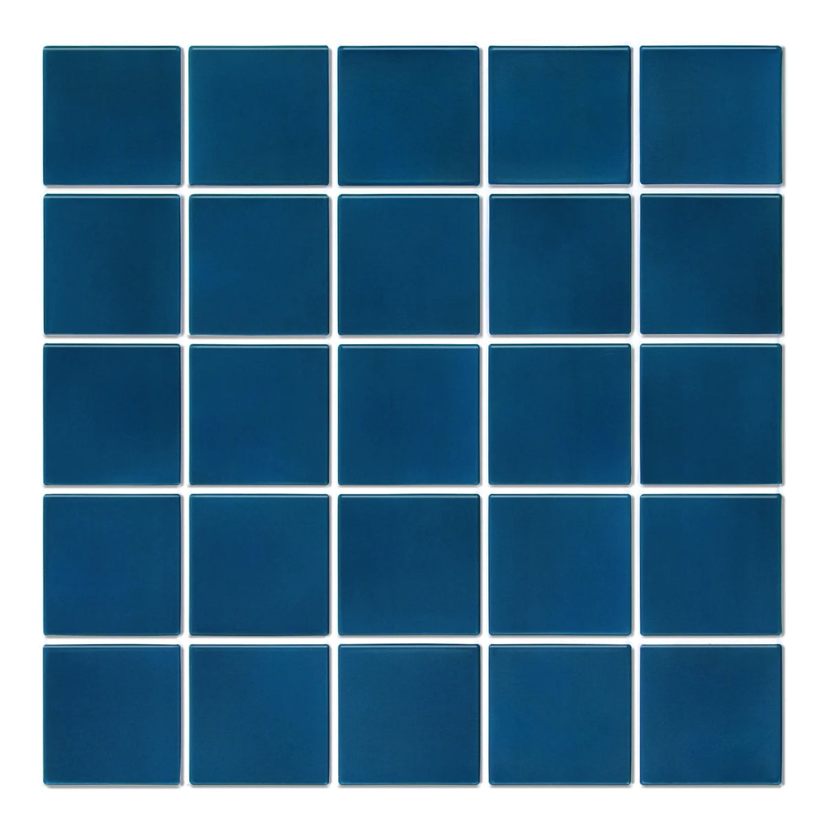 Dark blue square wall panel sheet with 25 raised squares on a white background