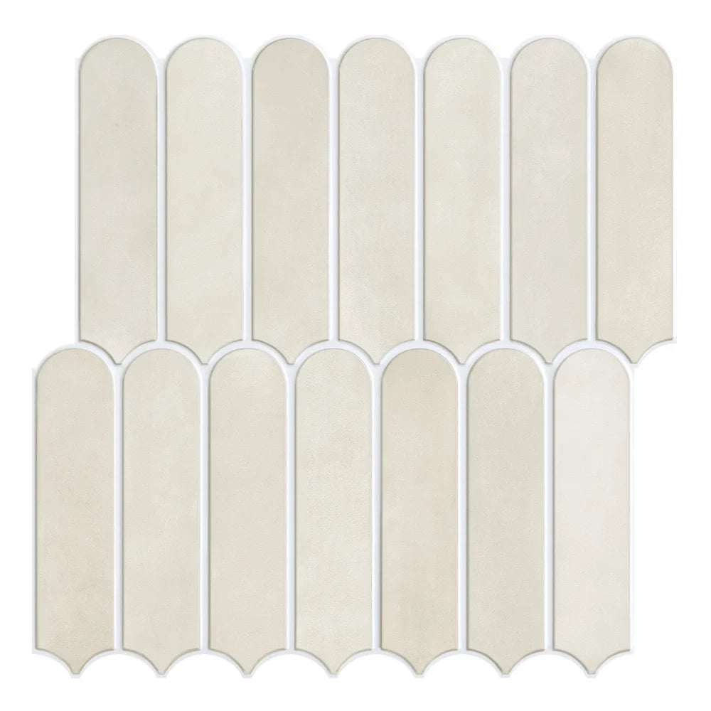 Cream adhesive panel sheet with rounded elements, on a white background