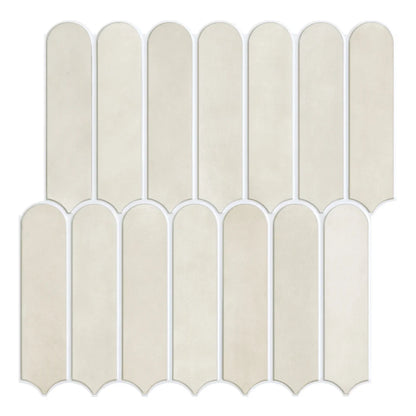 Cream adhesive panel sheet with rounded elements, on a white background