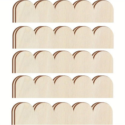 Detail der Halbkreiskante und der Stärke der unbehandelten Holzleisten