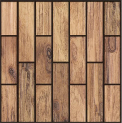 3D PVC-paneel met een houtlook van bruine planken