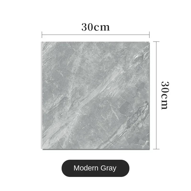 Grey marble effect vinyl wrap with light veins, 30 × 30 cm