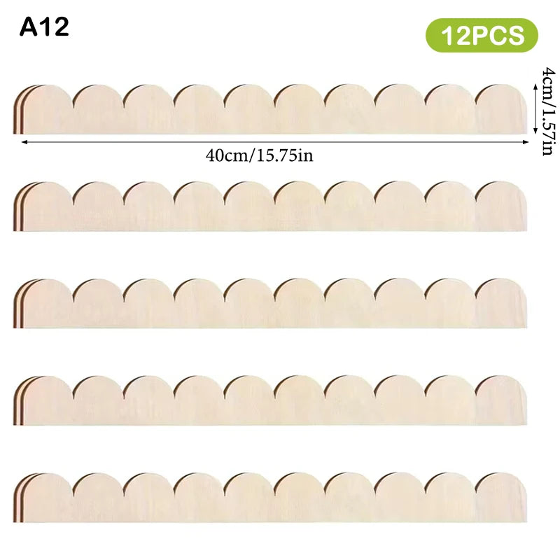 Sierlijsten met schulprand, 40 × 4 cm, model A, set van 12 stuks