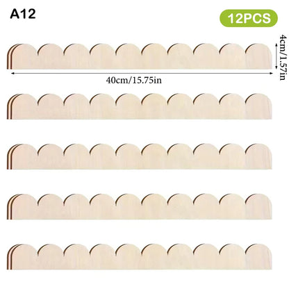 Sierlijsten met schulprand, 40 × 4 cm, model A, set van 12 stuks