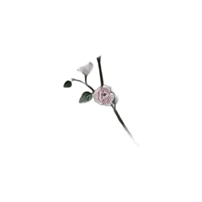 Rolle graue selbstklebende Tapete mit rosa Blumen und Zweigen, auf demselben Muster liegend